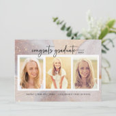 Elegant Roos Gold Afstuderen Kaart (Staand voorkant)