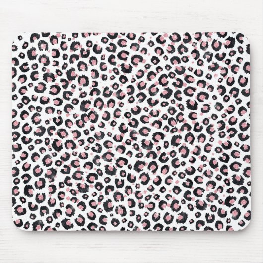 Elegant Roos Gold Black Leopard Animal Print Muismat (Voorkant)