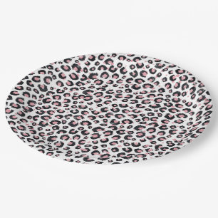 Elegant Roos Gold Black Leopard Animal Print Papieren Bordje
