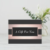 Elegant Roos Gold Black Salon Gift Certificate (Staand voorkant)