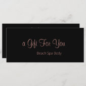 Elegant Roos Gold Black Salon Gift Certificate (Voorkant / Achterkant)