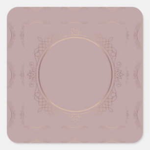 Elegant Roos Gold Blank Sjabloon Jouw tekst toevoe Vierkante Sticker
