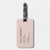 ELEGANT ROOS GOLD BLUSH PINK COPPER BLACK STRIPS BAGAGELABEL (Achterkant verticaal)