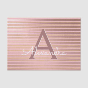 Elegant Roos Gold - Blush Pink Monogram Tissuepapier