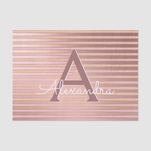 Elegant Roos Gold - Blush Pink Monogram Tissuepapier (Voorkant)