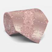 Elegant Roos Gold Blush Stropdas Glitter Drivers (Opgerold)