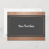 Elegant Roos Gold Border Lijst Design Simple Plain Briefkaart (Voorkant / Achterkant)