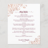 Elegant Roos Gold & Bourgogne BUDGET WeddenMenu (Voorkant)