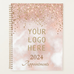 Elegant Roos Gold Business Logo Benoeming Book Planner