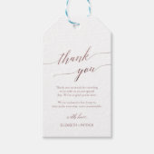 Elegant Roos Gold Calligrafie Hartelijk dank Cadeaulabel (Voorkant)