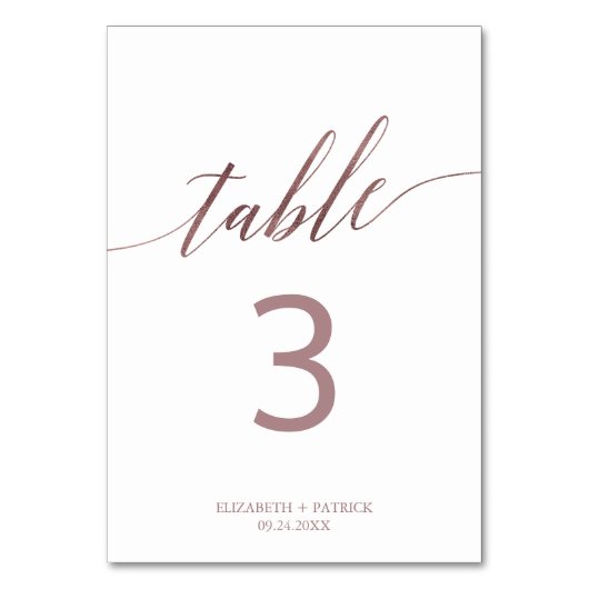 Elegant Roos Gold Calligrafie Kaart (Voorkant)