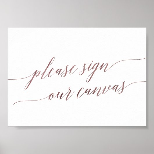 Elegant Roos Gold Calligrafie Onderteken ons Canva Poster (Voorkant)