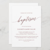 Elegant Roos Gold Calligraphy Baptisme Kaart (Voorkant / Achterkant)