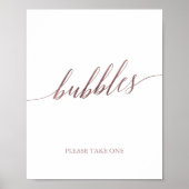 Elegant Roos Gold Calligraphy Bubbles Sign Poster (Voorkant)