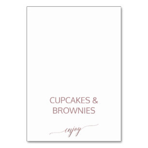Elegant Roos Gold Calligraphy Buffet Food Labels Kaart