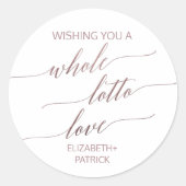 Elegant Roos Gold Calligraphy Lottery Ticket Favor Ronde Sticker (Voorkant)