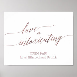 Elegant Roos Gold Calligraphy Love is bedwelmend Poster