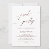 Elegant Roos Gold Calligraphy Pool Birthday Kaart (Voorkant)