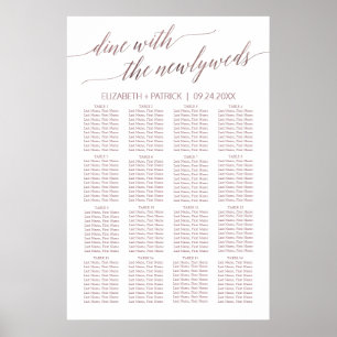 Elegant Roos Gold Calligraphy Seating Chart Poster