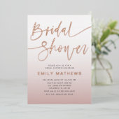 Elegant Roos Gold Calligraphy Vrijgezellenfeest Folie Uitnodiging (Staand Voorkant)