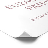 Elegant Roos Gold Calligraphy Weddenschap Welkom Poster (Hoek)