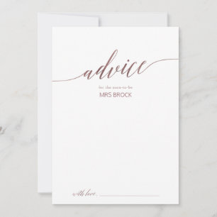 Elegant Roos Gold Calligraphy Wedding Advieskaart
