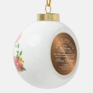 Elegant Roos Gold Christmas Keramische Bal Ornament