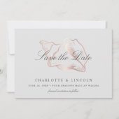 Elegant Roos Gold Conch Wedding Save The Date (Voorkant)