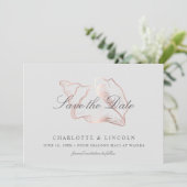 Elegant Roos Gold Conch Wedding Save The Date (Staand voorkant)