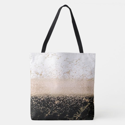 Elegant roos Gold confetti marmer Tote Bag (Voorkant)