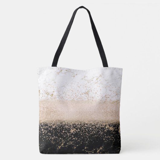 Elegant roos Gold confetti marmer Tote Bag (Achterkant)