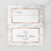 Elegant Roos Gold Copper Palm Tree Marble Wedding (Buitenkant ongevouwen)