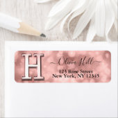 Elegant Roos Gold Custom Monogram Etiket (Insitu)