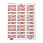 Elegant Roos Gold Custom Monogram Etiket (Full Sheet)