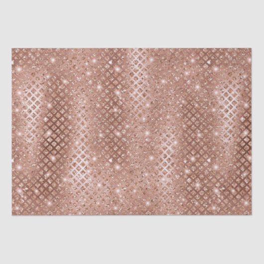Elegant Roos Gold Diamonds Metallic Glitter Tissuepapier (Voorkant)