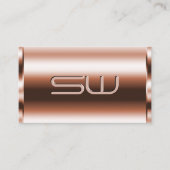 Elegant Roos Gold Effect Faux 3D Monogram Kwalitei Visitekaartje (Voorkant)