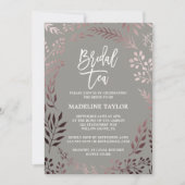 Elegant Roos Gold en Grey Bridal Tea Party Kaart (Voorkant)