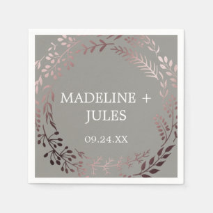 Elegant Roos Gold en grijs huwelijk Servet