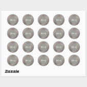 Elegant Roos Gold en grijze bruiloft Envelope zege Ronde Sticker (Vel)