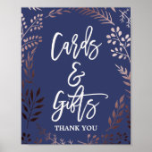 Elegant Roos Gold- en marineschema's en cadeautjes Poster (Voorkant)