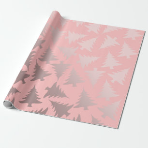Elegant Roos Gold en roze kerstboomstructuur Cadeaupapier