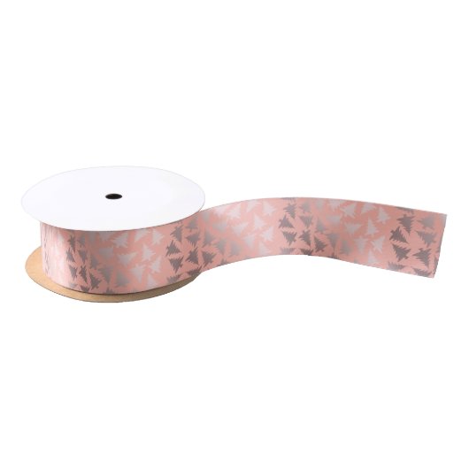 Elegant Roos Gold en roze kerstboomstructuur Lint (Spoel)
