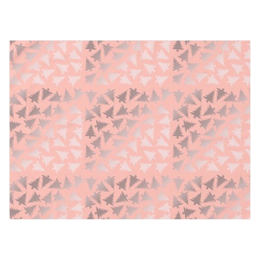 Elegant Roos Gold en roze kerstboomstructuur Tafelkleed (Voorkant (Horizontaal))