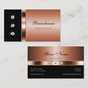 Elegant Roos Gold en zwart met Faux Rhinestones Visitekaartje