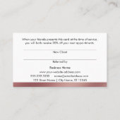 Elegant Roos Gold en zwarte striped verwijzingskaa Aanbevelingskaartje (Achterkant)