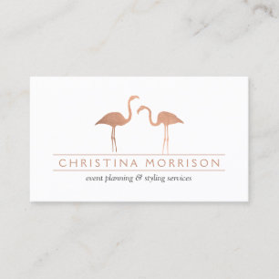 Elegant Roos Gold Flamingos Event Planner Wit Visitekaartje