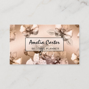 Elegant Roos Gold Floral visitekaartjes