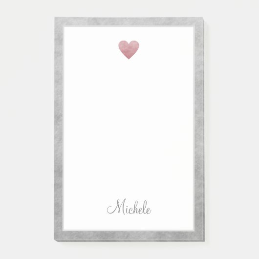 Elegant Roos Gold Foil Heart Modern Script Post-it® Notes (Voorkant)