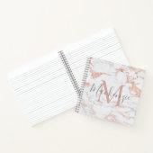 Elegant Roos Gold Foil marble Monogram Notitieboek (Binnen)