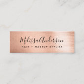 Elegant Roos Gold Foil Mini Visitekaartje (Voorkant)